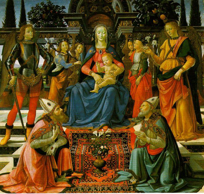 Domenico Ghirlandaio Madonna Enthroned with the Saints  q France oil painting art